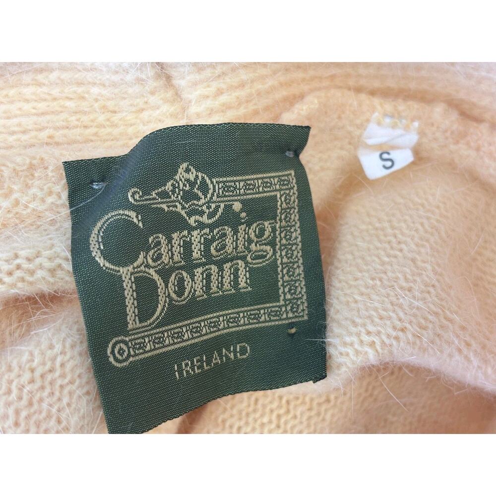 VTG Carraig Donn Ireland Turtleneck knit Sweater Womens S Cream Wool Angora - Picture 3 of 6